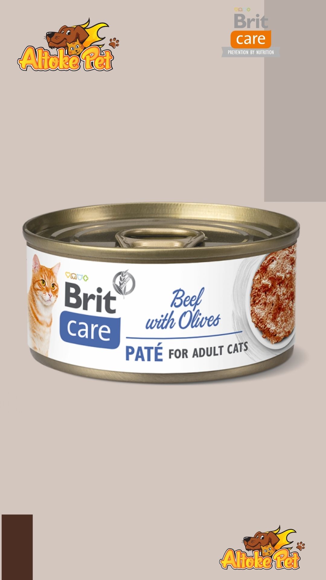 Brit Care Lata Gato Carne Con Aceituna 70 Gr