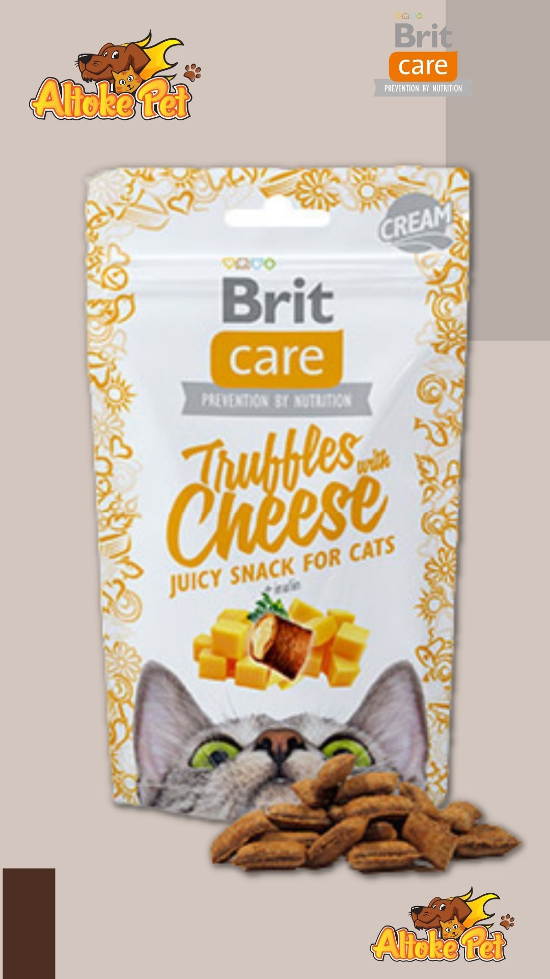 Brit Care Snack Pollo Queso Kitten 50 Gr